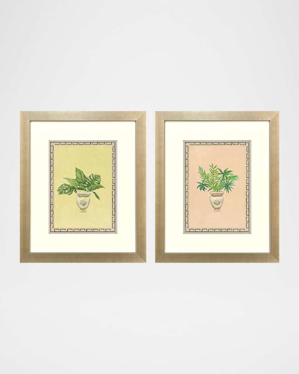 "Grecian Vase Palm I" Hand-Embellished Giclees by PopJoy Studio, Set of 2